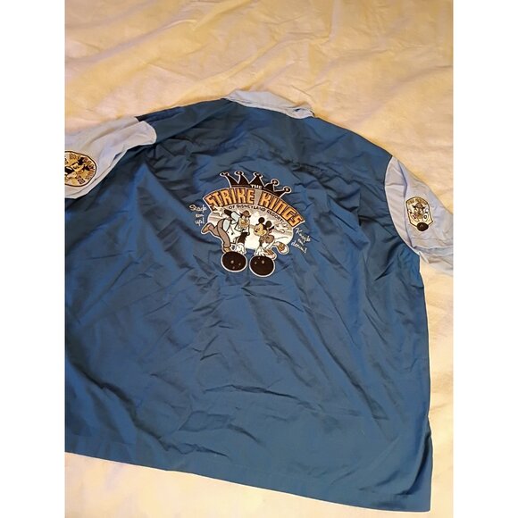 Vintage 90s Disneyland Bowling Shirt 2XL Mickey Mouse The Strike Kings - Picture 1 of 9